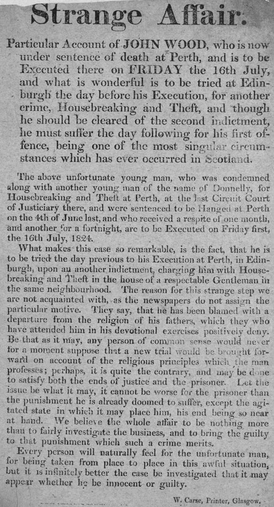 Broadside titled Strange affair